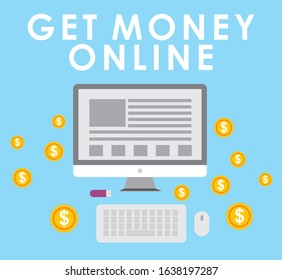 illustration get money online symbol vector