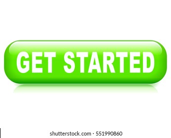 Illustration of get started button on white background