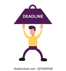 illustration of getting deadline load on white background