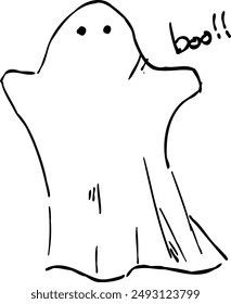 Illustration eines Geistes, der an Halloween erscheint.
