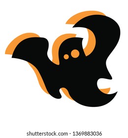 illustration of ghost black and orange icon