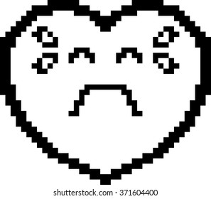 An illustration of a ghost crying in an 8-bit cartoon style.