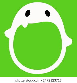 An illustration ghost head (with open mouths) . text space