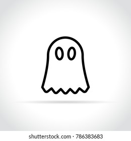 Illustration of ghost icon on white background