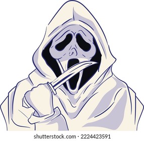 illustration of a ghost with the knife