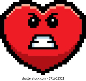 Illustration Ghost Looking Angry 8bit Cartoon Stock Vector (Royalty ...