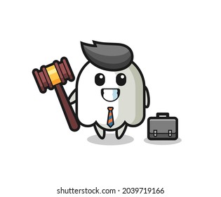Illustration of ghost mascot as a lawyer , cute style design for t shirt, sticker, logo element