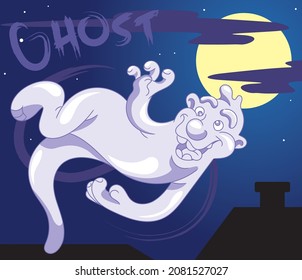 illustration of a ghost in the night sky