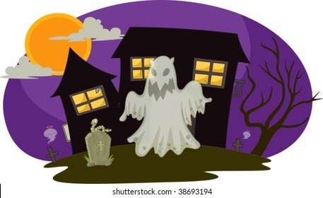 ilustración de fantasma en blanco