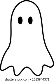 illustration of ghost, sticker,tshirt print, vector illustration