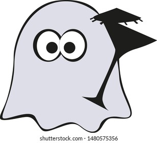 illustration of ghost wine, sticker,tshirt print, vector illustration