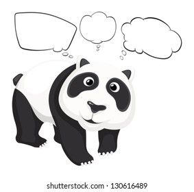 Illustration of a giant panda with empty callouts on a white background