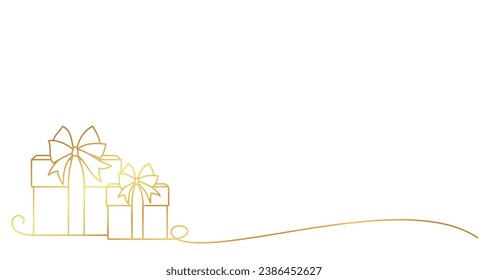 illustration Gift Birthday. Gift box line art style