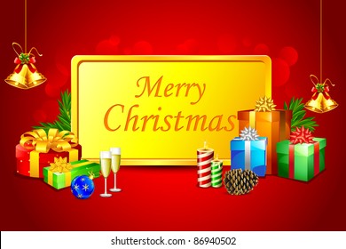 illustration of gift box with christmas decoration