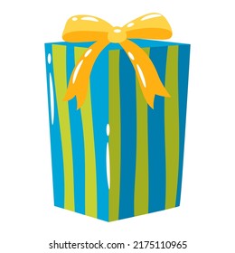 Illustration of gift box. Colorful present for celebration or promotion.