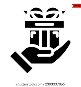 Illustration of gift box glyph