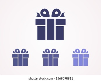 Illustration of gift box icon. Christmas gift icon illustration vector symbol. Package in gift wrap, vector eps 10