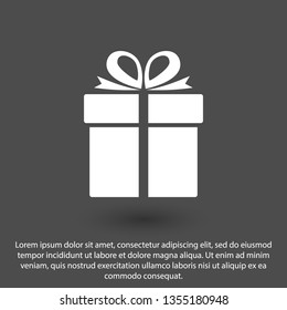 Illustration of gift box icon o background. Christmas gift icon illustration vector symbol. Present gift box icon. Package in gift wrap, vector eps 10 - box icon