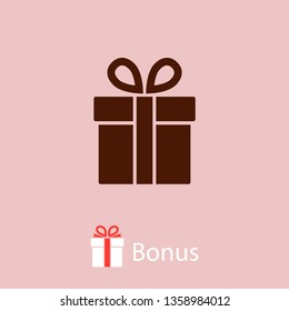 Illustration of gift box icon o background. Christmas gift icon illustration vector symbol. Present gift box icon. Package in gift wrap, vector eps 10 - box icon