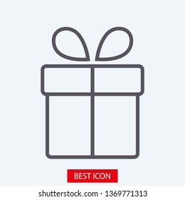 Illustration of gift box icon o background. Christmas gift icon illustration vector symbol. Present gift box icon. Package in gift wrap, vector eps 10 - box icon