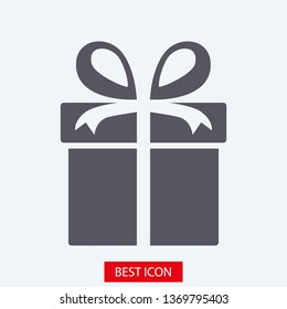 Illustration of gift box icon o background. Christmas gift icon illustration vector symbol. Present gift box icon. Package in gift wrap, vector eps 10 - box icon