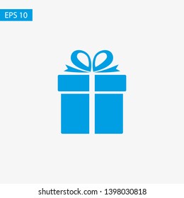 Illustration of gift box icon o background. Christmas gift icon illustration vector symbol. Present gift box icon. Package in gift wrap, vector eps 10 - box icon