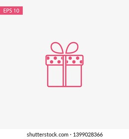 Illustration of gift box icon o background. Christmas gift icon illustration vector symbol. Present gift box icon. Package in gift wrap, vector eps 10 - box icon