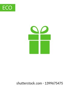 Illustration of gift box icon o background.  Web design vector logo