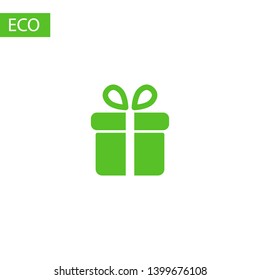 Illustration of gift box icon o background. Web design vector logo