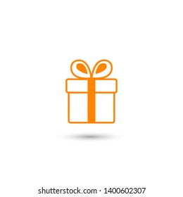 Illustration of gift box icon o background. Christmas gift icon illustration vector symbol. Present gift box icon. Package in gift wrap, vector eps 10 - box icon
