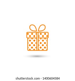 Illustration of gift box icon o background. Christmas gift icon illustration vector symbol. Present gift box icon. Package in gift wrap, vector eps 10 - box icon