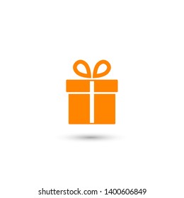 Illustration of gift box icon o background. Christmas gift icon illustration vector symbol. Present gift box icon. Package in gift wrap, vector eps 10 - box icon