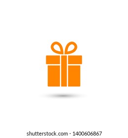 Illustration of gift box icon o background. Christmas gift icon illustration vector symbol. Present gift box icon. Package in gift wrap, vector eps 10 - box icon