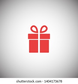 Illustration of gift box icon o background. Christmas gift icon illustration vector symbol. Present gift box icon. Package in gift wrap, vector eps 10 - box icon