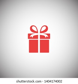 Illustration of gift box icon o background. Christmas gift icon illustration vector symbol. Present gift box icon. Package in gift wrap, vector eps 10 - box icon