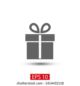Illustration of gift box icon o background. Christmas gift icon illustration vector symbol. Present gift box icon. Package in gift wrap, vector eps 10 - box icon
