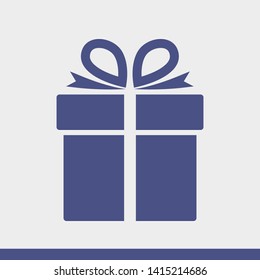 Illustration of gift box icon o background. Christmas gift icon illustration vector symbol. Present gift box icon. Package in gift wrap, vector eps 10 - box icon