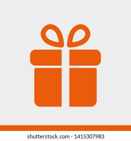 Illustration of gift box icon o background. Christmas gift icon illustration vector symbol. Present gift box icon. Package in gift wrap, vector eps 10 - box icon