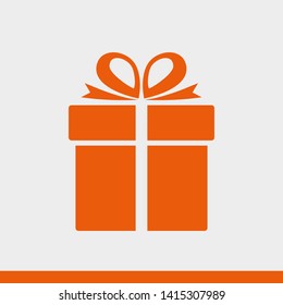 Illustration of gift box icon o background. Christmas gift icon illustration vector symbol. Present gift box icon. Package in gift wrap, vector eps 10 - box icon