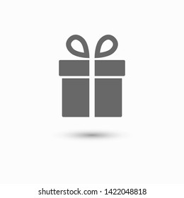 Illustration of gift box icon o background. Christmas gift icon illustration vector symbol. Present gift box icon. Package in gift wrap, vector eps 10 - box icon