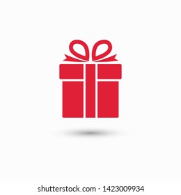 Illustration of gift box icon o background. Christmas gift icon illustration vector symbol. Present gift box icon. Package in gift wrap, vector eps 10 - box icon