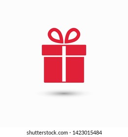 Illustration of gift box icon o background. Christmas gift icon illustration vector symbol. Present gift box icon. Package in gift wrap, vector eps 10 - box icon