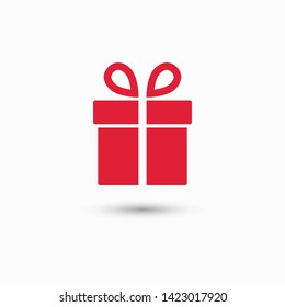 Illustration of gift box icon o background. Christmas gift icon illustration vector symbol. Present gift box icon. Package in gift wrap, vector eps 10 - box icon