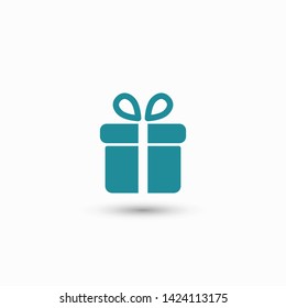 Illustration of gift box icon o background. Christmas gift icon illustration vector symbol. Present gift box icon. Package in gift wrap, vector eps 10 - box icon