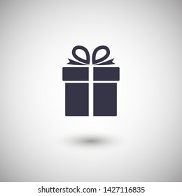 Illustration Of Gift Box Icon O Background. Christmas Gift Icon Illustration Vector Symbol. Present Gift Box Icon. Package In Gift Wrap, Vector Eps 10 - Box Icon