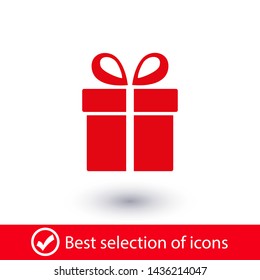 Illustration of gift box icon o background. Christmas gift icon illustration vector symbol. Present gift box icon. Package in gift wrap, vector eps 10 - box icon