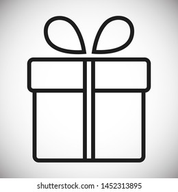 Illustration of gift box icon o background. Christmas gift icon illustration vector symbol. Present gift box icon. Package in gift wrap, vector eps 10 - box icon