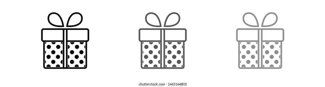 Illustration of gift box icon o background. Christmas gift icon illustration vector symbol. Present gift box icon. Package in gift wrap, vector eps 10 - box icon