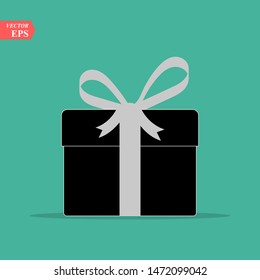 Illustration of gift box icon o background. Christmas gift icon illustration vector symbol. Present gift box icon. Package in gift wrap, vector eps 10 - box icon