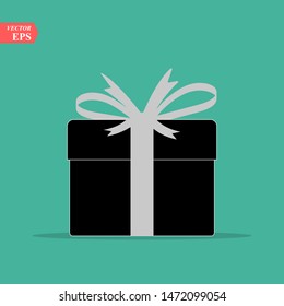 Illustration of gift box icon o background. Christmas gift icon illustration vector symbol. Present gift box icon. Package in gift wrap, vector eps10 - box icon